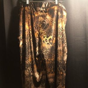 Wide leg comfy pants in a soft animal print. NWOT
